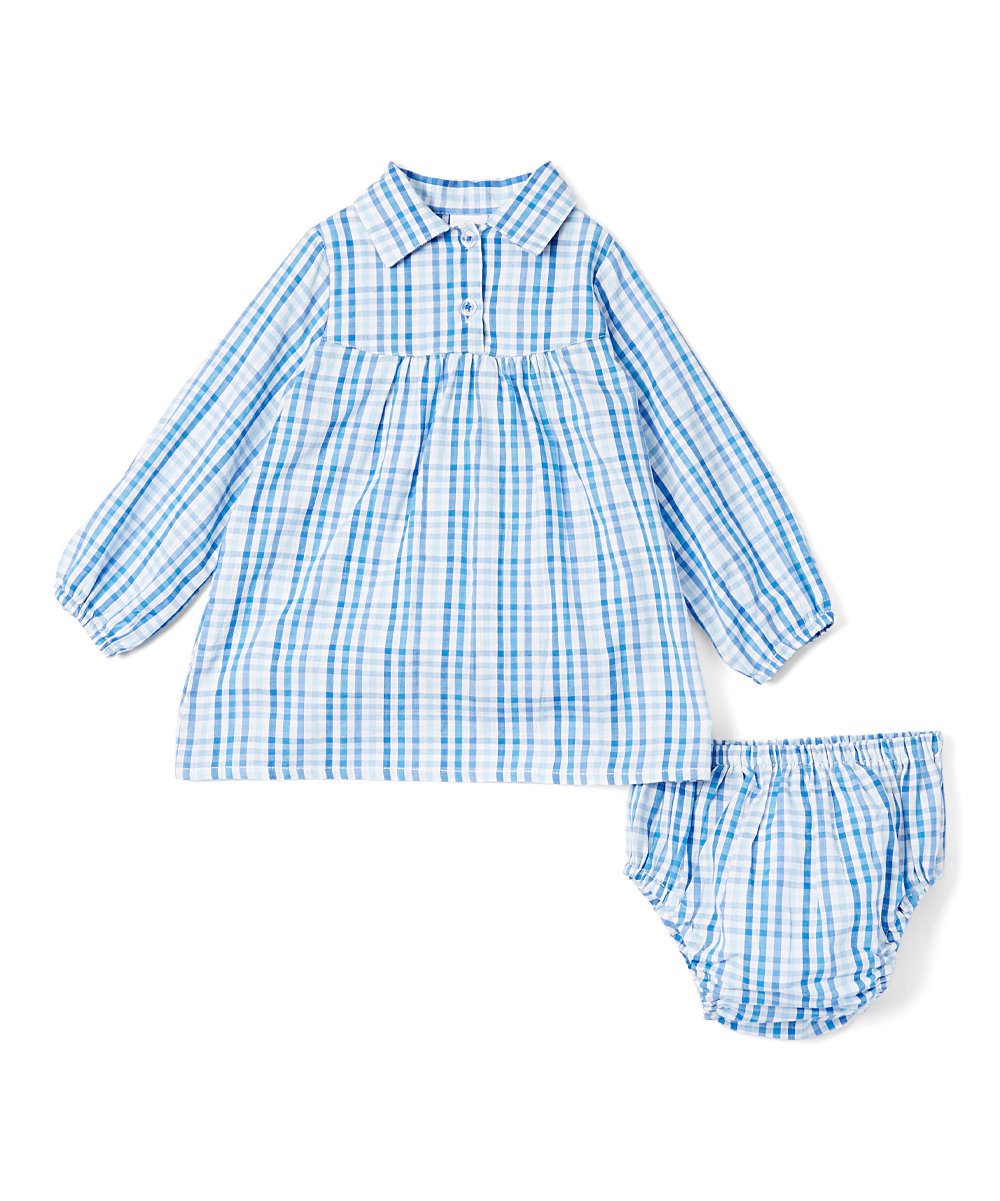 Blue Checks Infant Shirt Dress