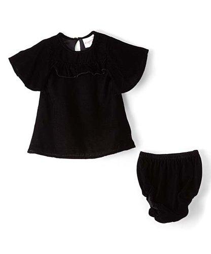 Black Velvet Infant Ruffle Dress