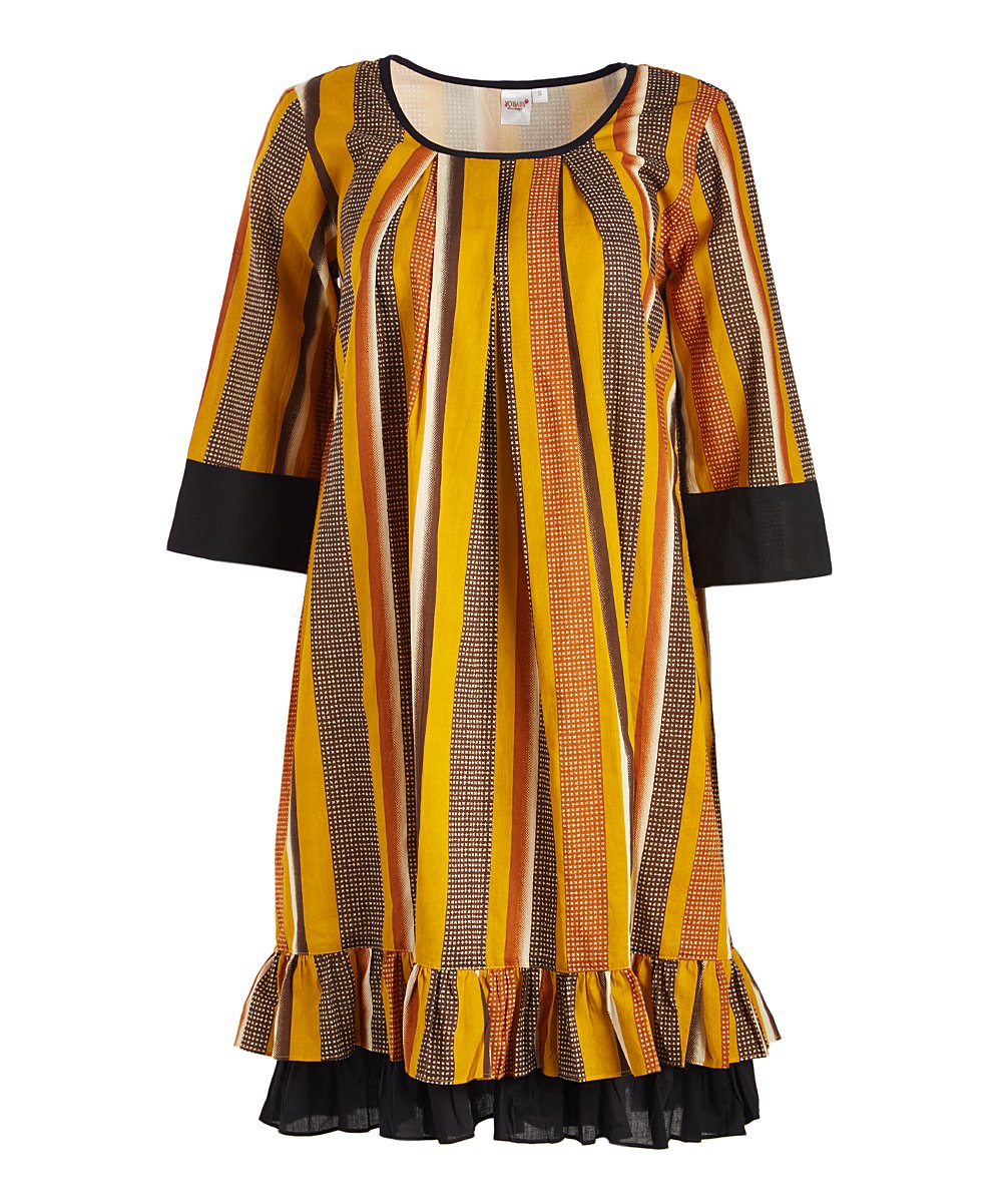 Black and Yellow Shift Dress