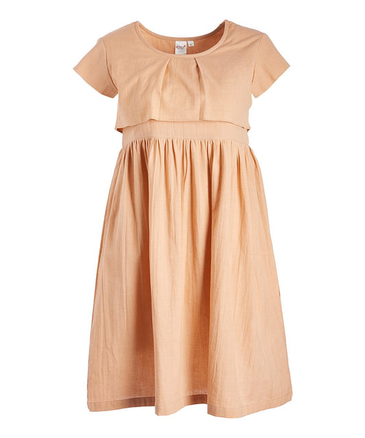 Blush Layered Dress With Belt Tie