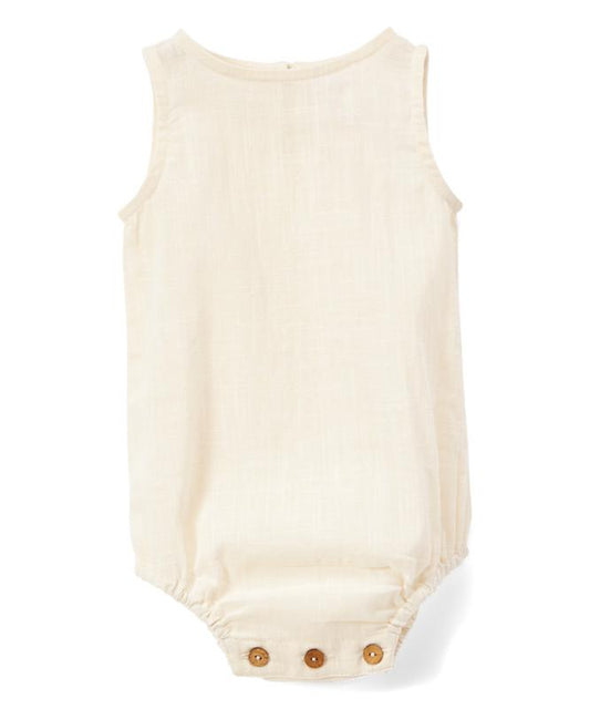 Ivory Unisex Sleeveless Romper