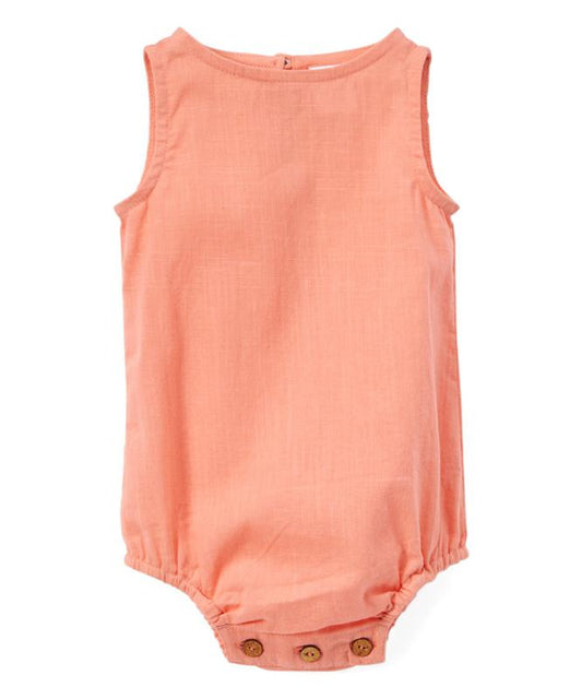 Coral Unisex Sleeveless Romper