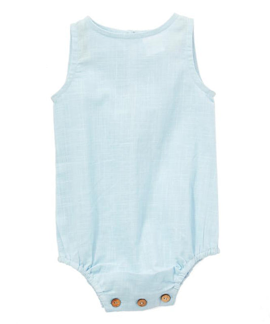 Blue Unisex Sleeveless Romper