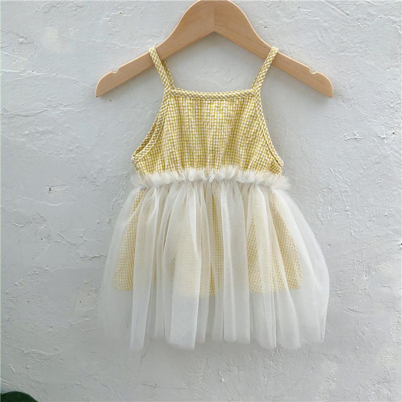 Yellow Checks Tulle Party Dress Dress Yo Baby Wholesale 